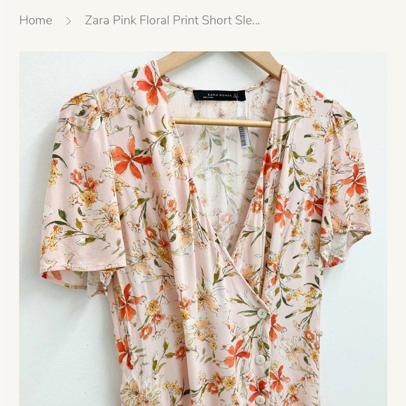 🌼 ZARA WOMAN Floral Side-Button Dress | Size M | Waist Tie | NWOT - Picture 2 of 6